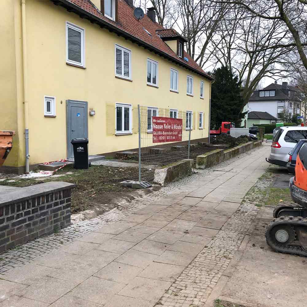 Kellerabdichtung Essen – Außenabdichtung eines Wohngebäudes durch GALUBA Immobiliensanierung